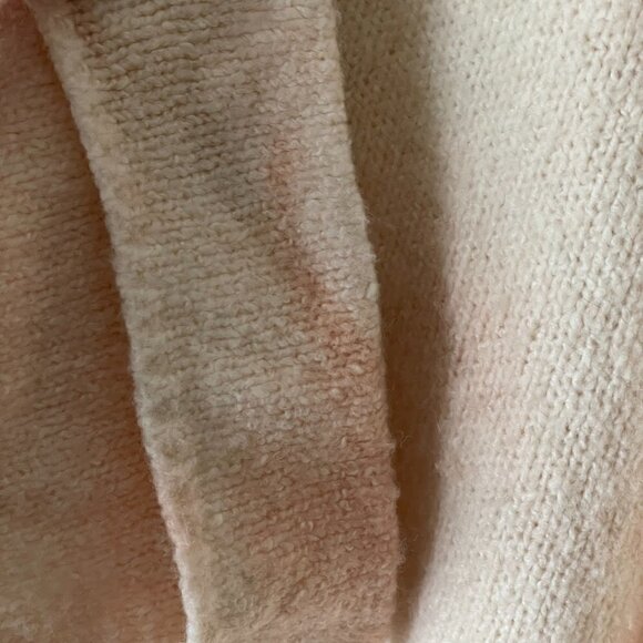 Anthropologie Maggie Oversized V-Neck Pink Cream Pullover Sweater Women's Medium - Picture 10 of 13